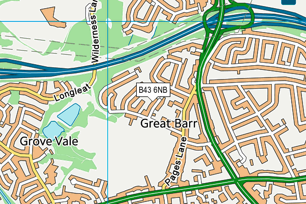 B43 6NB map - OS VectorMap District (Ordnance Survey)