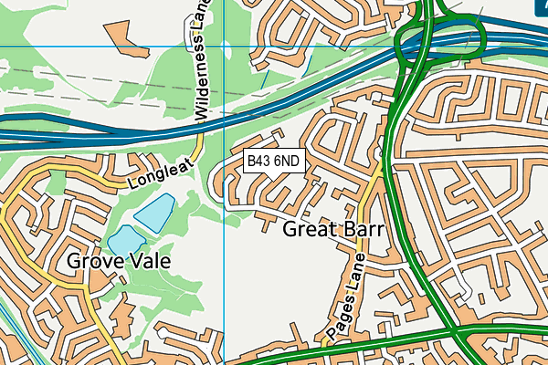 B43 6ND map - OS VectorMap District (Ordnance Survey)