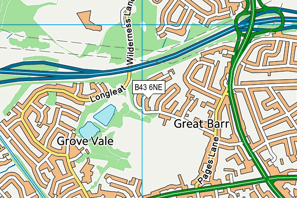 B43 6NE map - OS VectorMap District (Ordnance Survey)