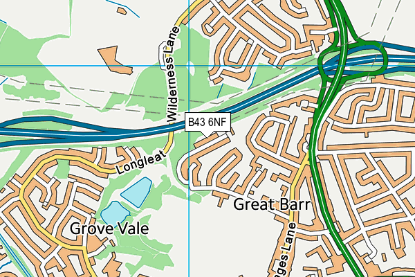 B43 6NF map - OS VectorMap District (Ordnance Survey)