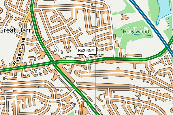 B43 6NY map - OS VectorMap District (Ordnance Survey)