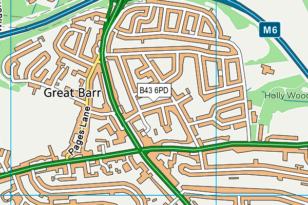 B43 6PD map - OS VectorMap District (Ordnance Survey)