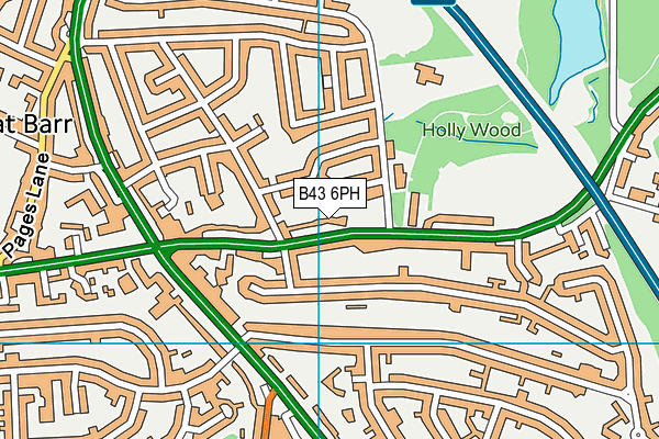 B43 6PH map - OS VectorMap District (Ordnance Survey)