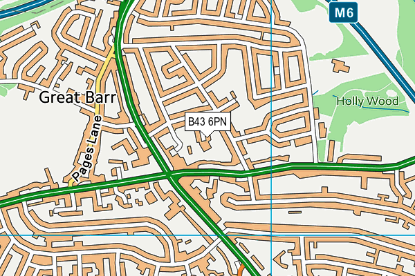 B43 6PN map - OS VectorMap District (Ordnance Survey)