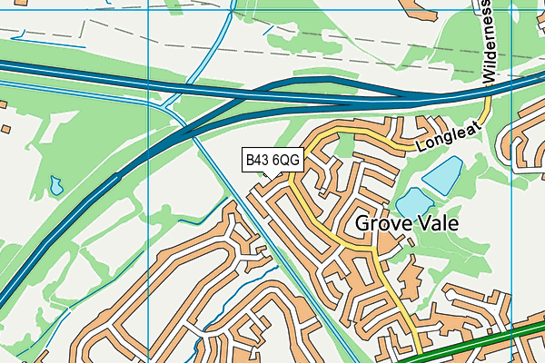 B43 6QG map - OS VectorMap District (Ordnance Survey)