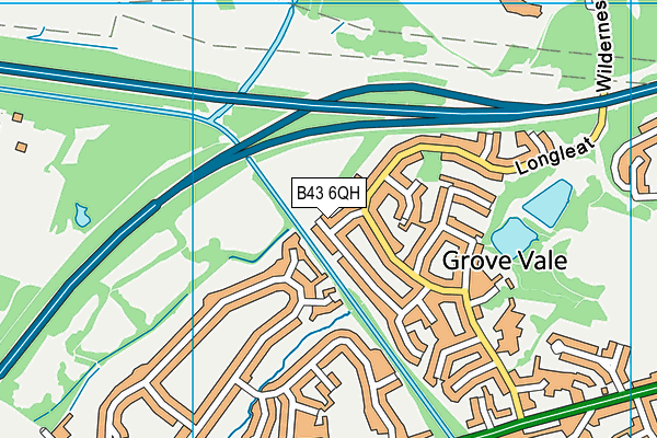 B43 6QH map - OS VectorMap District (Ordnance Survey)
