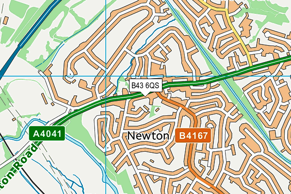 B43 6QS map - OS VectorMap District (Ordnance Survey)