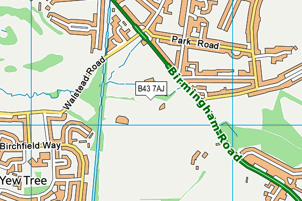 B43 7AJ map - OS VectorMap District (Ordnance Survey)