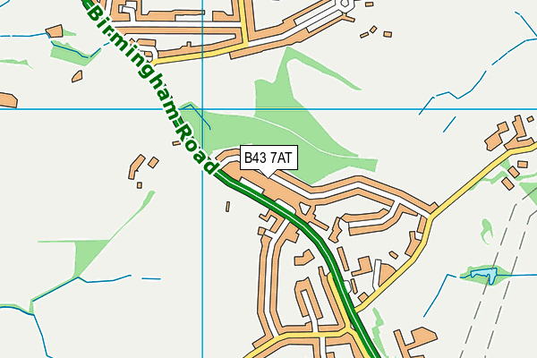 B43 7AT map - OS VectorMap District (Ordnance Survey)