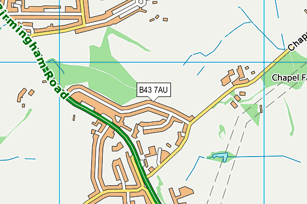 B43 7AU map - OS VectorMap District (Ordnance Survey)