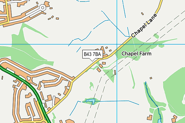 B43 7BA map - OS VectorMap District (Ordnance Survey)
