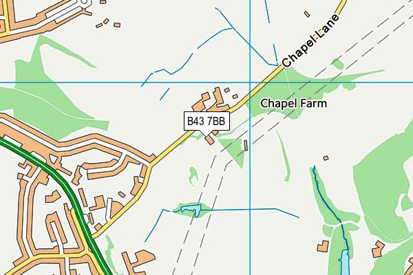 B43 7BB map - OS VectorMap District (Ordnance Survey)