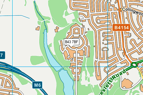 B43 7BF map - OS VectorMap District (Ordnance Survey)