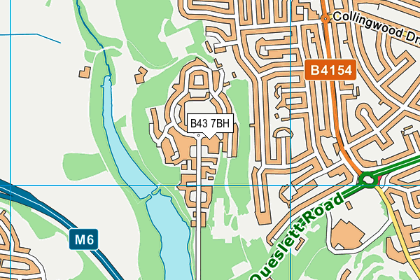 B43 7BH map - OS VectorMap District (Ordnance Survey)