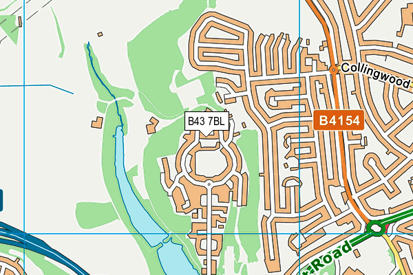 B43 7BL map - OS VectorMap District (Ordnance Survey)