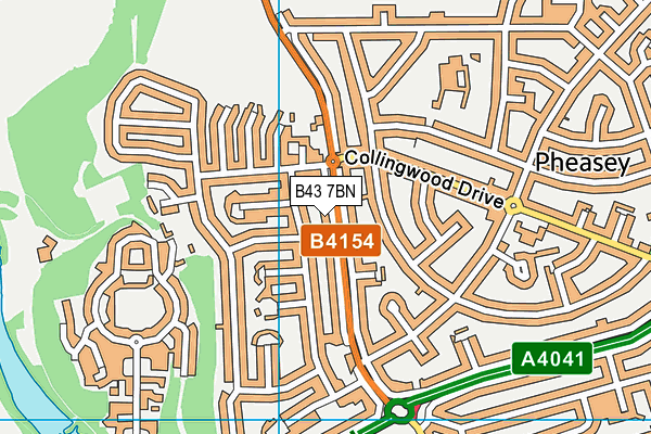 B43 7BN map - OS VectorMap District (Ordnance Survey)