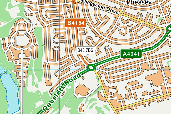 B43 7BS map - OS VectorMap District (Ordnance Survey)