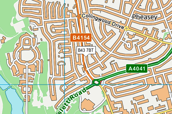 B43 7BT map - OS VectorMap District (Ordnance Survey)