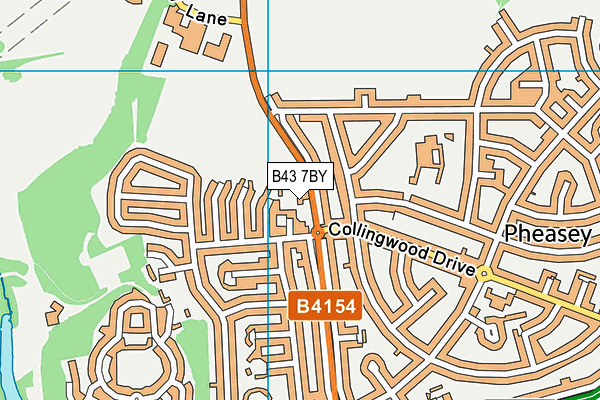 B43 7BY map - OS VectorMap District (Ordnance Survey)