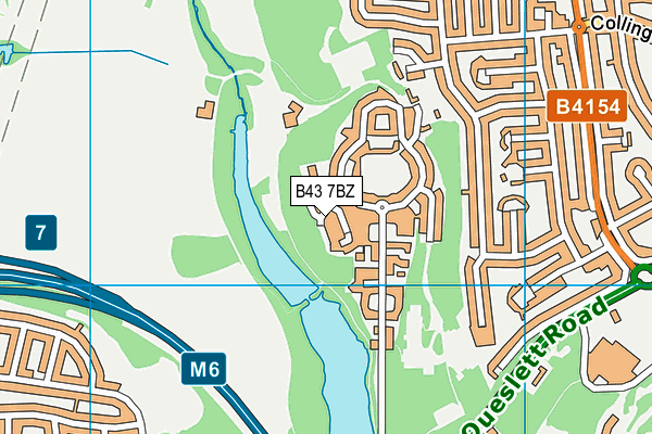 B43 7BZ map - OS VectorMap District (Ordnance Survey)