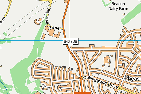 B43 7DB map - OS VectorMap District (Ordnance Survey)