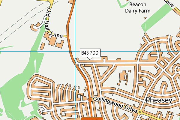 B43 7DD map - OS VectorMap District (Ordnance Survey)