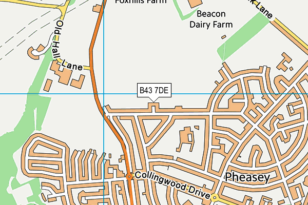 B43 7DE map - OS VectorMap District (Ordnance Survey)