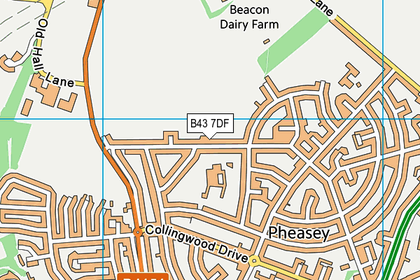 B43 7DF map - OS VectorMap District (Ordnance Survey)