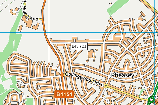 B43 7DJ map - OS VectorMap District (Ordnance Survey)