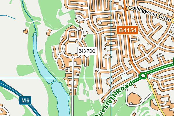 B43 7DQ map - OS VectorMap District (Ordnance Survey)