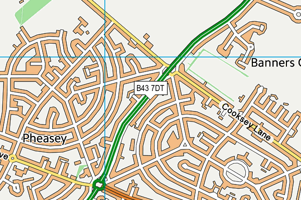 B43 7DT map - OS VectorMap District (Ordnance Survey)