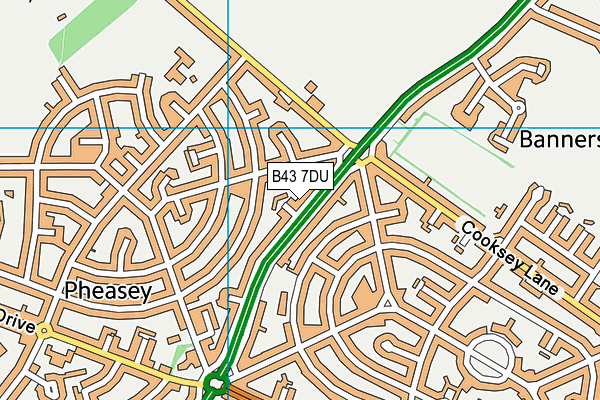 B43 7DU map - OS VectorMap District (Ordnance Survey)