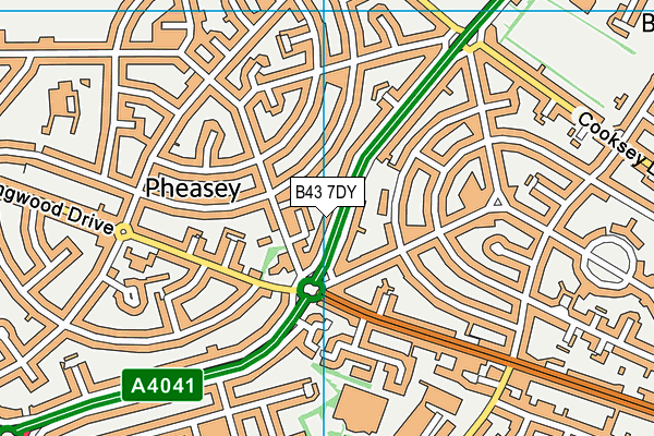 B43 7DY map - OS VectorMap District (Ordnance Survey)