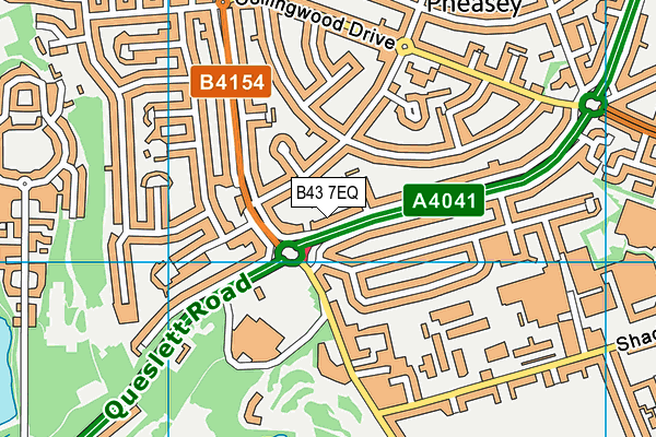 B43 7EQ map - OS VectorMap District (Ordnance Survey)