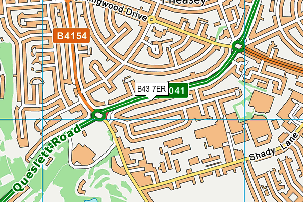B43 7ER map - OS VectorMap District (Ordnance Survey)