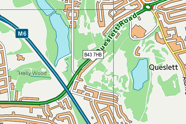 B43 7HB map - OS VectorMap District (Ordnance Survey)