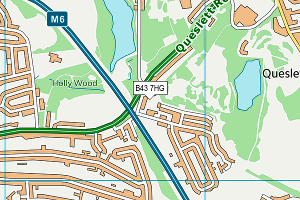 B43 7HG map - OS VectorMap District (Ordnance Survey)