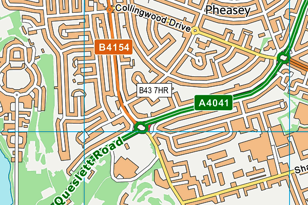 B43 7HR map - OS VectorMap District (Ordnance Survey)
