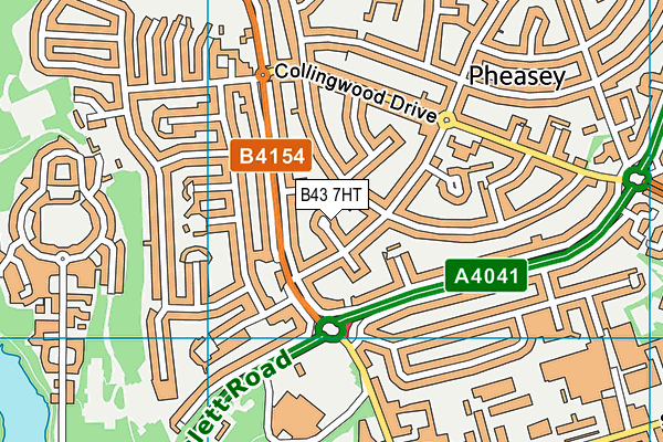 B43 7HT map - OS VectorMap District (Ordnance Survey)