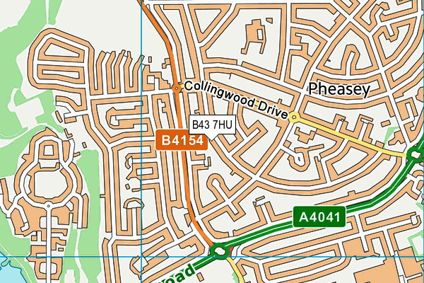 B43 7HU map - OS VectorMap District (Ordnance Survey)