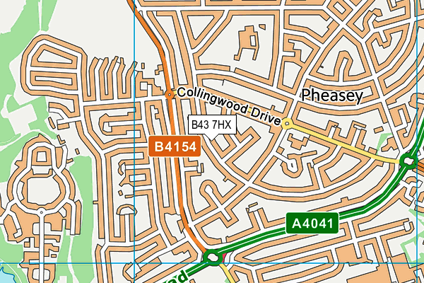 B43 7HX map - OS VectorMap District (Ordnance Survey)