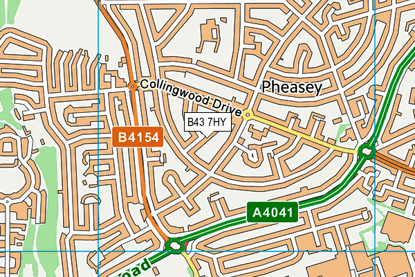 B43 7HY map - OS VectorMap District (Ordnance Survey)