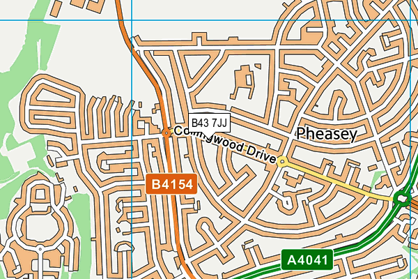 B43 7JJ map - OS VectorMap District (Ordnance Survey)