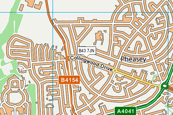 B43 7JN map - OS VectorMap District (Ordnance Survey)