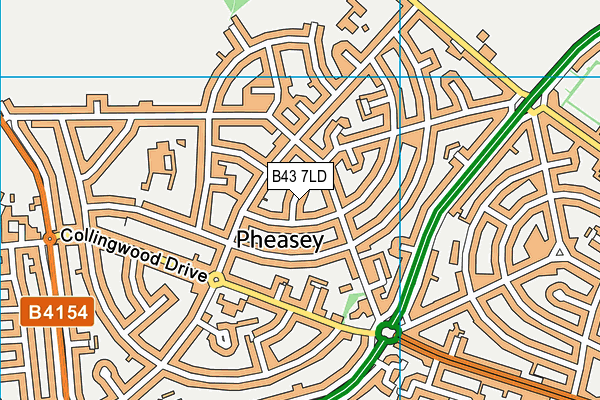 B43 7LD map - OS VectorMap District (Ordnance Survey)