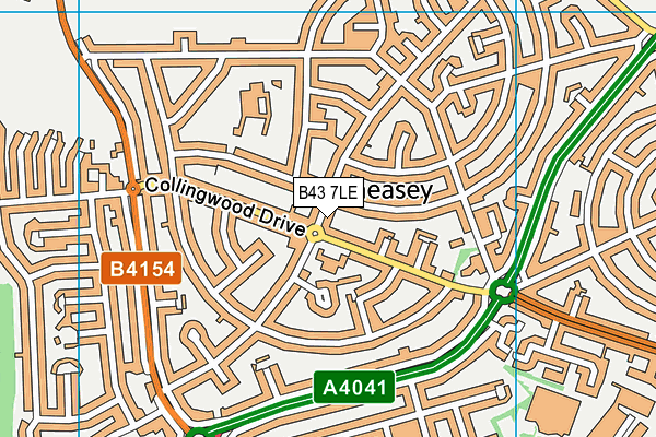 B43 7LE map - OS VectorMap District (Ordnance Survey)