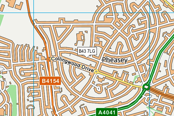 B43 7LG map - OS VectorMap District (Ordnance Survey)