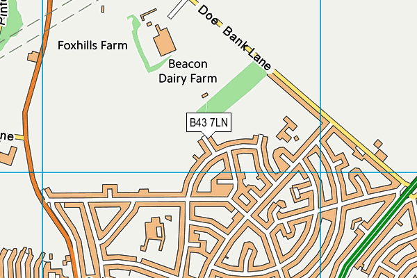 Doe Bank Park map (B43 7LN) - OS VectorMap District (Ordnance Survey)