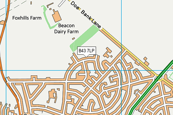 B43 7LP map - OS VectorMap District (Ordnance Survey)