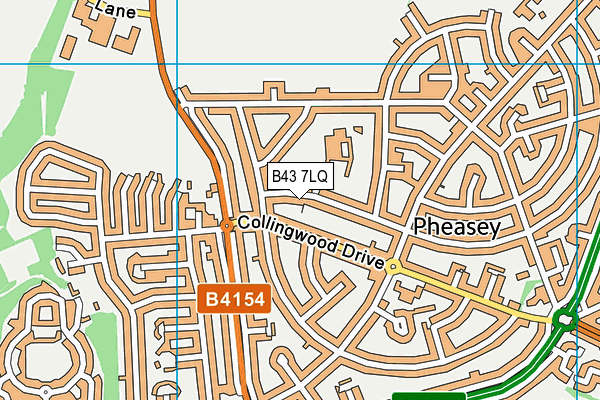 B43 7LQ map - OS VectorMap District (Ordnance Survey)